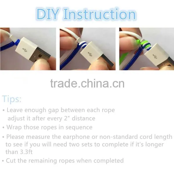 DIY Carton Spiral Protector USB Multi Charger Data USB Cable for IOS photo-5