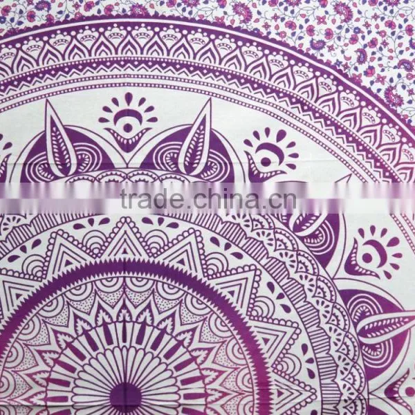 Pink Ombre Tapestry Boho Dorm Sheet Hippie Beach Throw Round Mandala photo-2