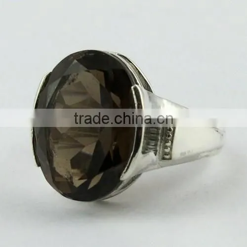 Classy Smoky Quartz Ring, Gemstone Silver Jewellery, Fine Silver Jewellery photo-5