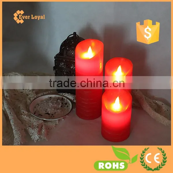 Hot Sale Flameless Candle With Moving Wick Rustic Pillar Candle Set photo-2