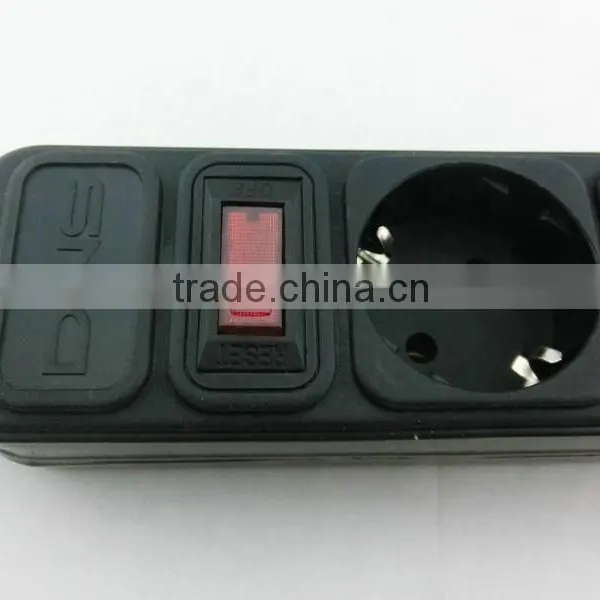 German Schuko Overload Protector Socket Power Strip Surge Protector photo-3