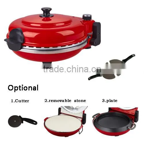 optional removable baking pan electric Pizza maker oven with Pilot light for thermostat