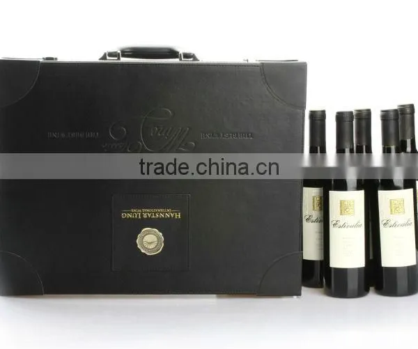 6 Bottles Wine Leather Boxes