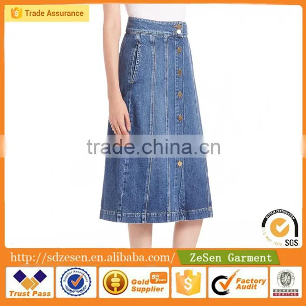 Women Denim Stretch Skirts Ladies Washed Sexy Skirts Blue Cotton Wholesale Summer Skirts Design For Lady photo-4