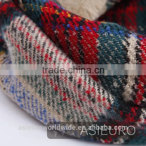Fashion Checked Acrylic Tube Scarf For Ladies Multi Colors BSCI AND SEDEX photo-2