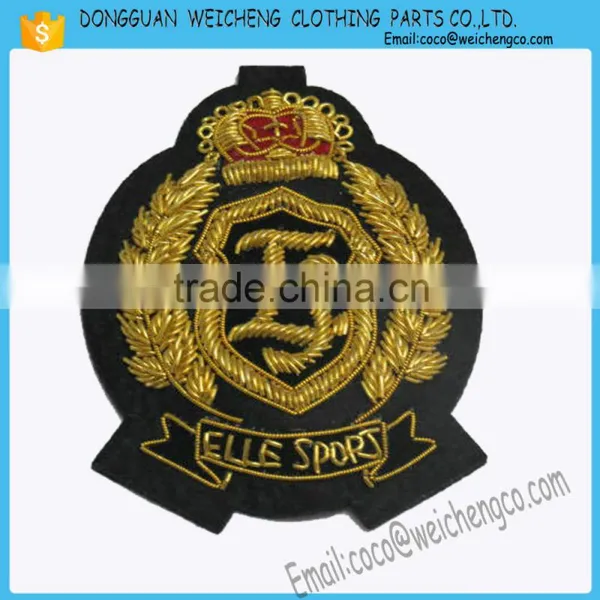 Hand Embroidery Badges/Hand Embroidery Bullion Wire Badges photo-2