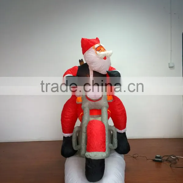 DJ-XT-47 Christmas Inflatable Santa on Motorbike Air Blown Giant Street Decoration photo-4
