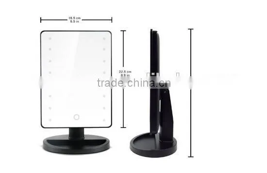 Best Price Touch Screen Battery Operated Cordless 16LED Lighted Makeup Mirrors photo-3