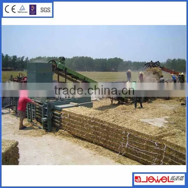 Automatic straw stalk hay baling machine, bundling machine, auto tying machine
