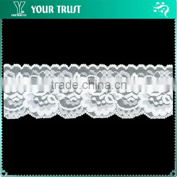 Width 1.3 Centimeter Trimming For Underwear White Stretch Elastic Lace photo-5