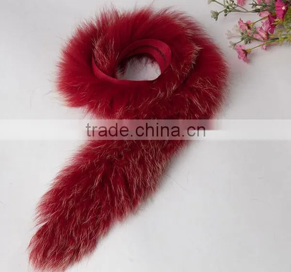 Natural Colored Fox Fur Strips / Blue Fox Trimming For Hoods And Collars photo-3
