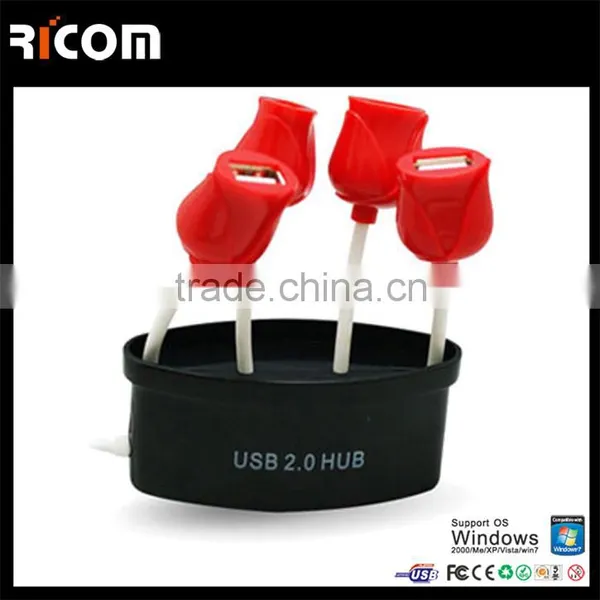 4 Port Usb Rose Design Hub photo-3