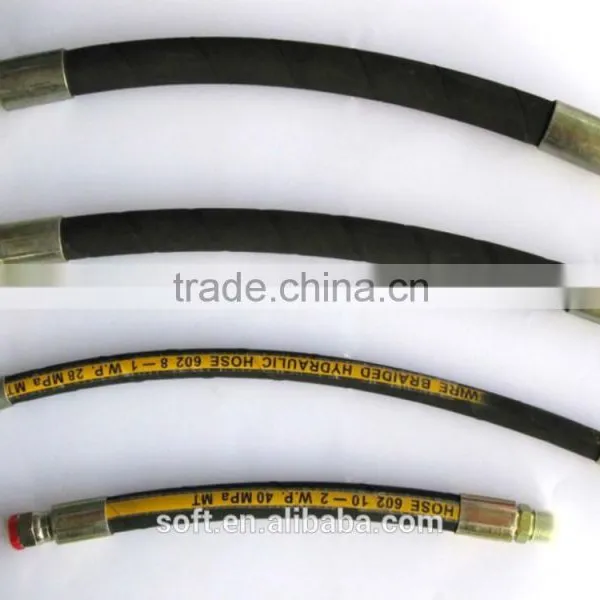 SAE100 R2AT Steel Wire Braided Reinforced Hydraulic Rubber Hose photo-6
