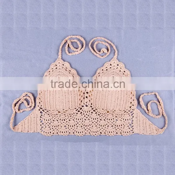 Handmade Crochet Hollow Bikini Top photo-2