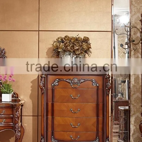 2016 Yumian Luxury European Type Classic Style Bedroom Set Bed Bedside Table Wardrobe Dressing Table Commode photo-6