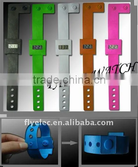 Hot DIY Digital Paper Watch,fancy Digital Paper Watch