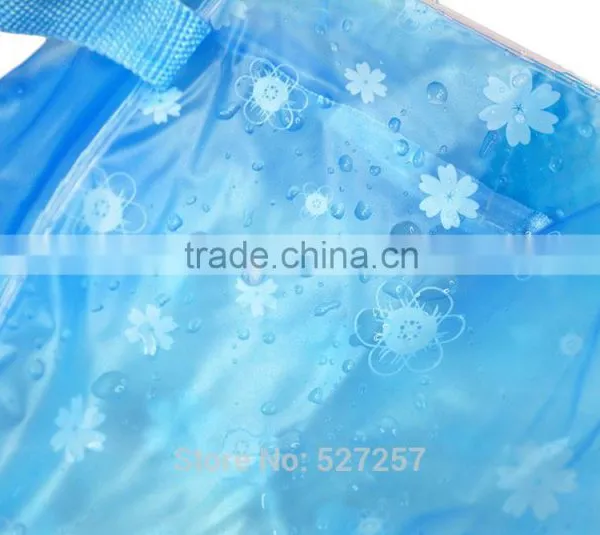 Waterproof Cosmetic Clear Bag Floral Print Transparent Toiletry Bathing Pouch photo-5