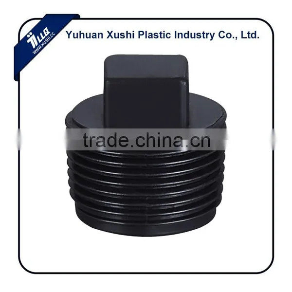 plastic BSPT threaded black gray pipe fitting plug