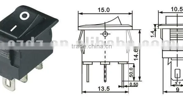 Double Pole Small Pin Mini Rocker Switch T120,rocker Switch Used in Desk USB Mini Fan photo-4
