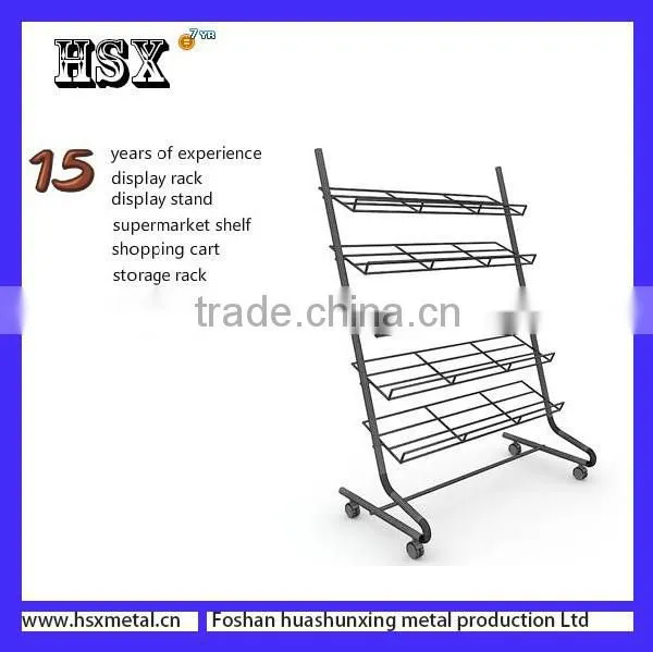 Floor Standing Tube Display Shelf Metal Clothes Drying Display Rack HSX-111 photo-6