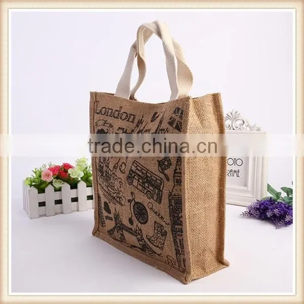 Factory Directly With High Quality Printed Jute Shopping Bags photo-3