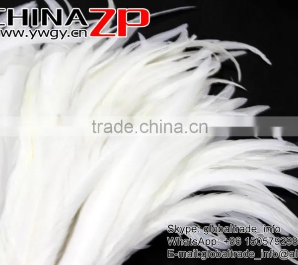 Top Supplier ZPDECOR Bulk Sale 35-40cm Length Natural Bleached White Fully Dyed Rooster Chicken Feathers photo-4