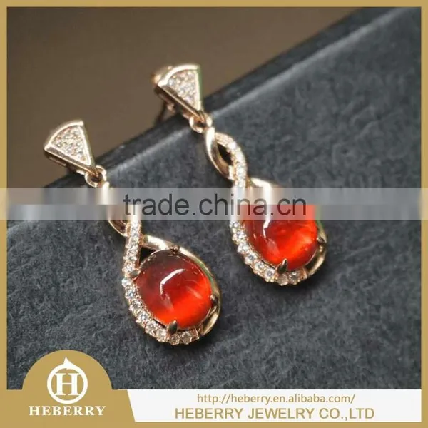 925 Sterling Silver Genuine Garnet Earrings With cz Diamond Stone for Ladies photo-3