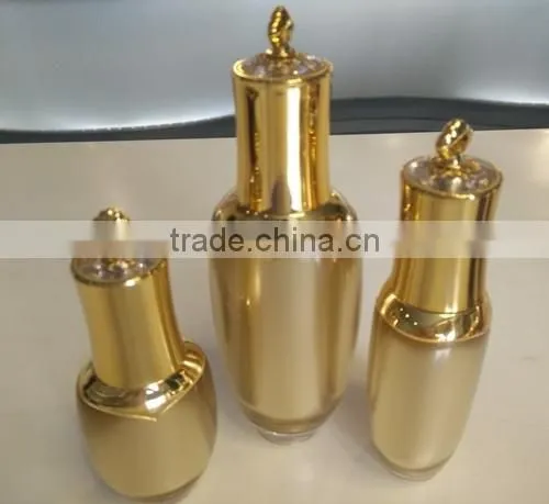 30/60/100ml Gold Crown Acrylic Lotion Bottle, Personal Care Lotion Bottle JS-E01
