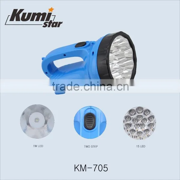 Color ABS Powerful Portable Led Rechargeable Searchlight KM-705