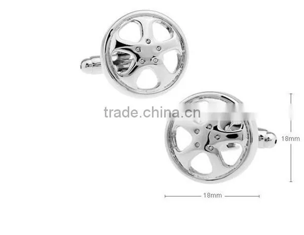 Novelty Silver Jewelry Cooper Steering Wheel Cufflinks photo-3