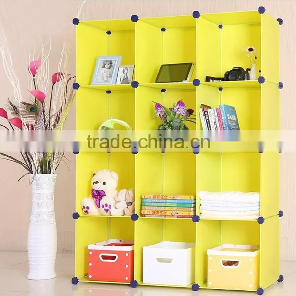 12 Cubes Plastic Innterlocking DIY Storage Cabinets Closet (FH-AL0043) photo-2