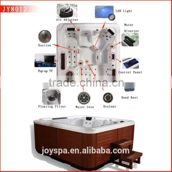 Free Standing Spa Hot Tub (factory) Sex Massage Large Pool JY8012 photo-2