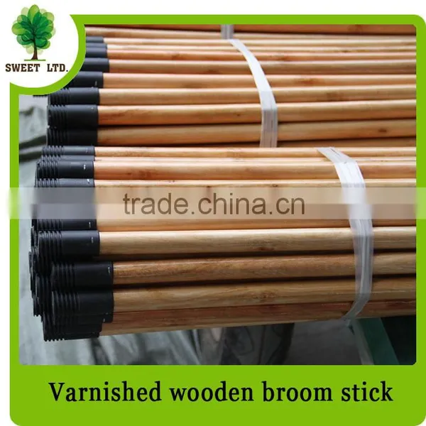 2.2*120cm Varnished Wooden Broom Handle With Plastic Thread photo-5