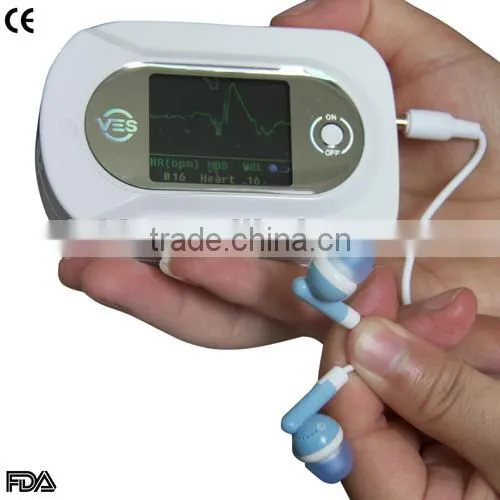 Color LCD display Portable Electronic Visual Stethoscope+SpO2+ECG
