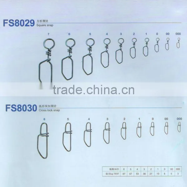 Fishing Tackle Square Snap / Cross Lock Snap