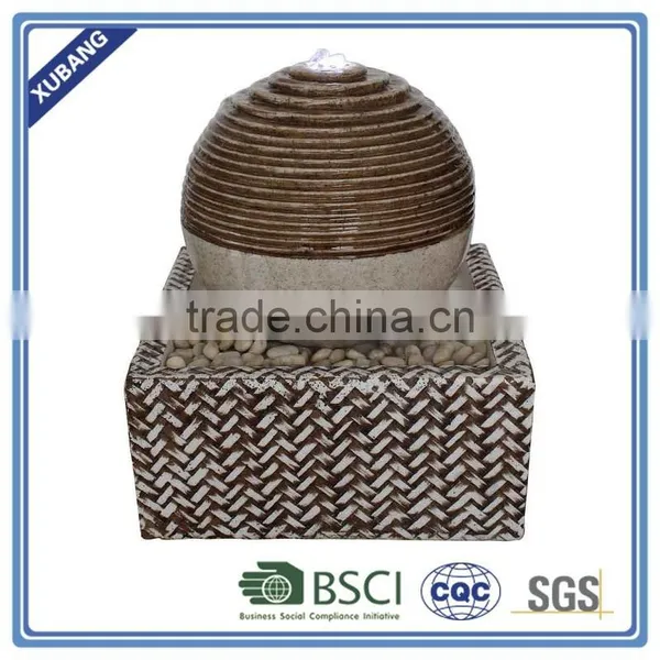 Sandstone Sphere Water Feature With LED Light Statue Garden Fountain