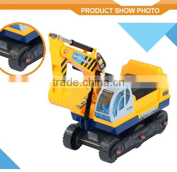 Excavator Digger Scooter Pulling Cart Kids Ride on Car With Pretend Play Construction Truck Toy photo-3