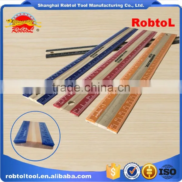 Straight Wood Ruler Beveled Edge Wooden Rulers Metric Inch Scale School Office Use Full Color Printing photo-2