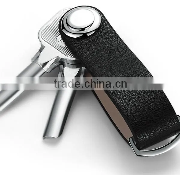 Colorful Compact Organizer Leather Smart Key Holder With Bottle Opener for 2-8 Keys photo-2