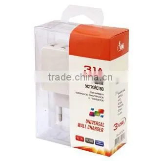 Customized EU Plug 5V 3.1A 3 USB Charger photo-3