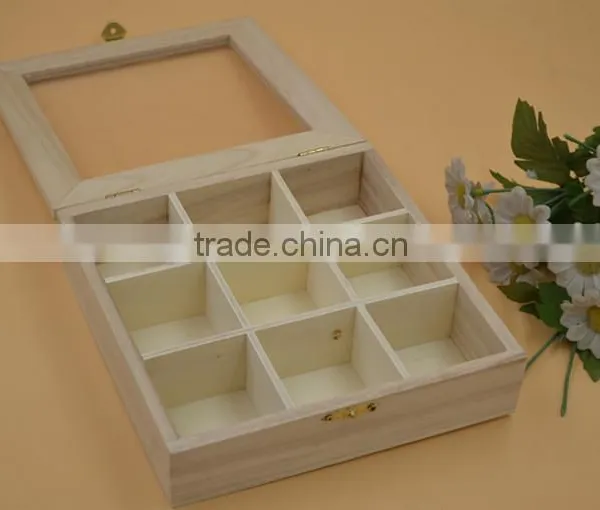Wooden Box With Clear Lid|divided Boxes photo-2