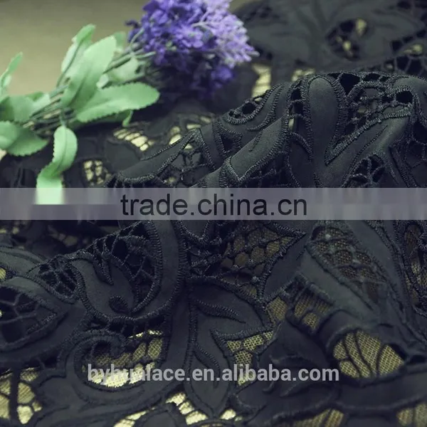 Black Laser Embroidery Fabrics