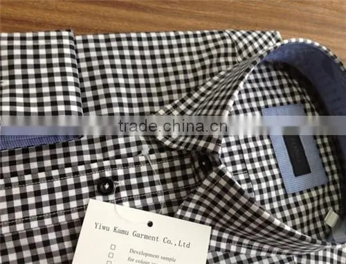 Men Gingham Shirts 100 Cotton Checks/plaids Shirt Button Down High Collar Shirts photo-4