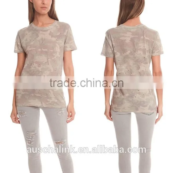 Best Selling Lady Sublimation Camo T-shirt Customized Cheap Price photo-5
