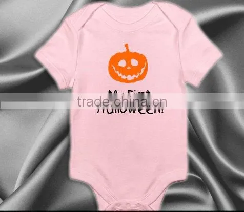 Halloween Children Cotton Orange Pumpkin Pattern Newborn Baby Unisex Bodysuit Romper photo-3