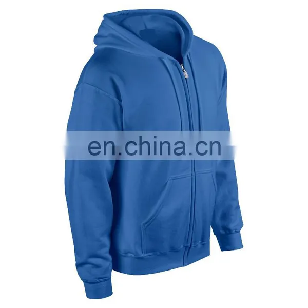 Zip up Wholesale Plain Black High Quality Men Hoodies photo-4