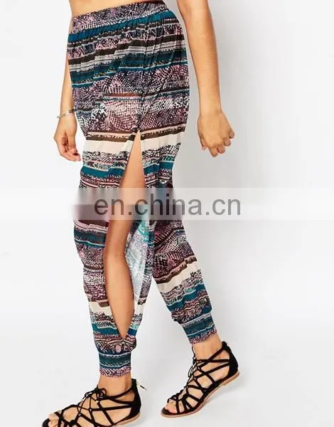 Dongguan City Beach Trouser Pants With Side Split in Print Clothing for Fat Women Clothing Xxxl Plus Size Clothing photo-5