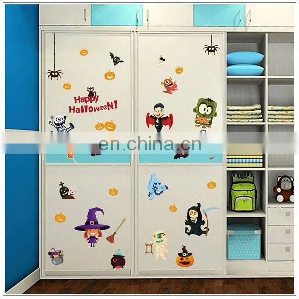 2017 New Halloween Decotation Wall Sticker , House Spirit Pumpkin Lamp Display Window Decoration Sticker photo-6