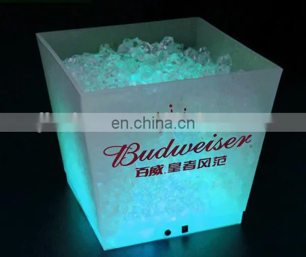 Custom New Design Colorful Led Square Ice Bucket for Bar Using photo-2