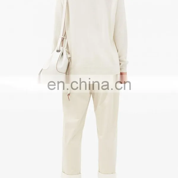DiZNEW Unisex Women Wool Cashmere Crew Neck Pocket Cardigan Sweater photo-6